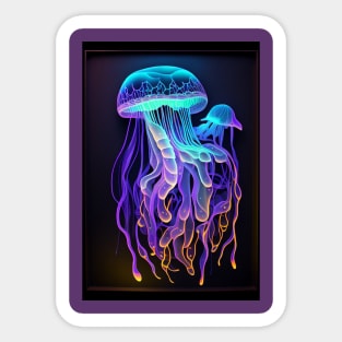 Stylish jellyfish with tentacles Sticker